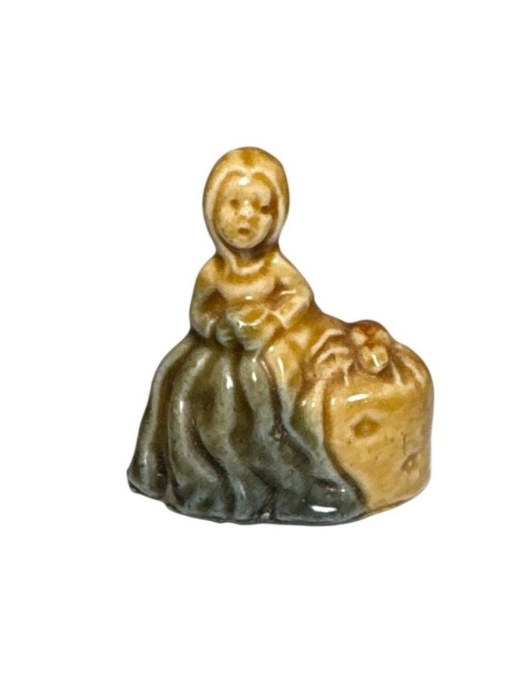 Vintage Wade England Little Miss Muffet Brown Blue Glaze Ceramic Spider